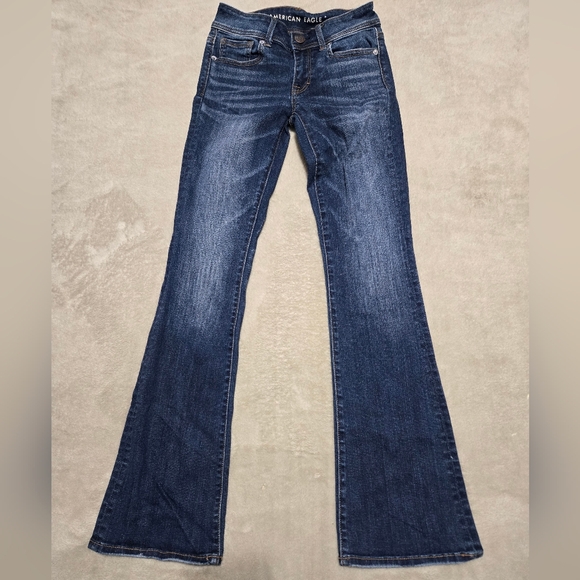 American Eagle Outfitters Denim - American Eagle Kick Boot Super Stretch Denim Blue Jeans Womens Sz 0 (26x31) Boho